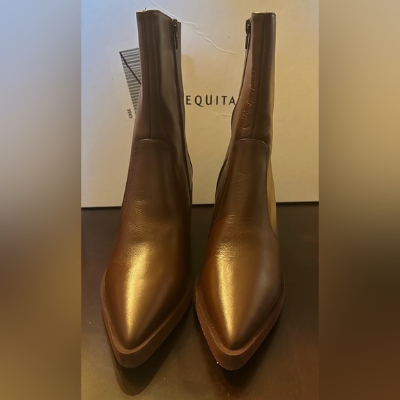 NWOB Free People EQUITARE Theo Leather Boots 38 US 7 Bordeaux Burgundy Pointed - Picture 5 of 11